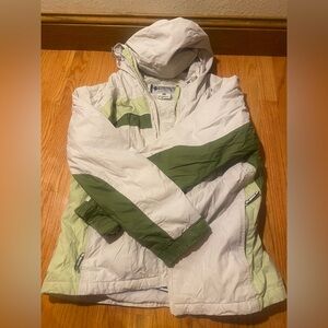 Columbia White and Light Green Women's Jacket